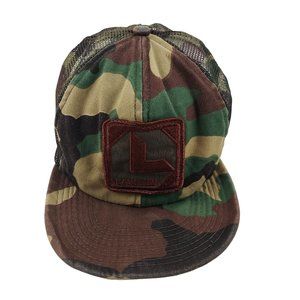 Vintage M&B Headwear Hat Unisex Adjustable Camo Mesh Snap Back Lawson